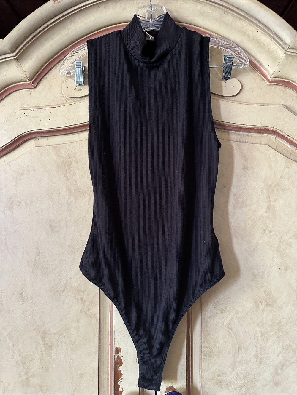 Free People Intimately Black Sleeveless Mock Neck Bodysuit size Medium